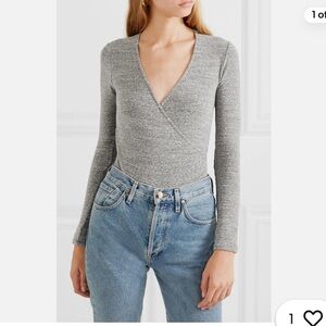 Madewell Gray Wrap Bodysuit